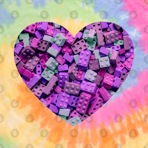 Purple and Pink Colorful Candy Building Blocks and Bricks Heart Photograph by love-fi