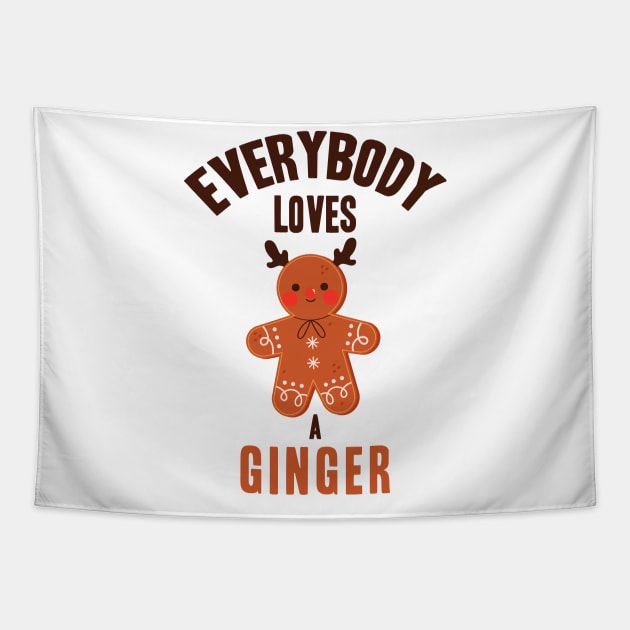 Funny Gingerbread Man Christmas Gift Tapestry by LittleMissy