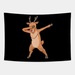 Funny dabbing reindeer Tapestry