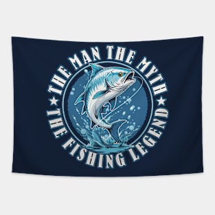 Funny Angler The Man The Myth The Fishing Legend Dad Grandpa Tapestry