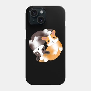 Kawaii Aesthetic Yin Yang Corgi Balance Symbol Phone Case