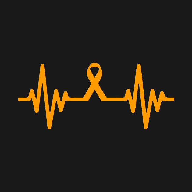 kidney cancer ribbon heartbeat by livania