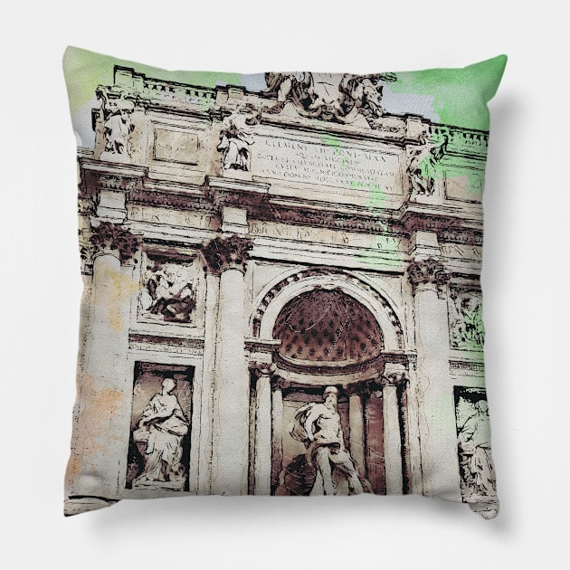 Fontana di Trevi Pillow by KMSbyZet