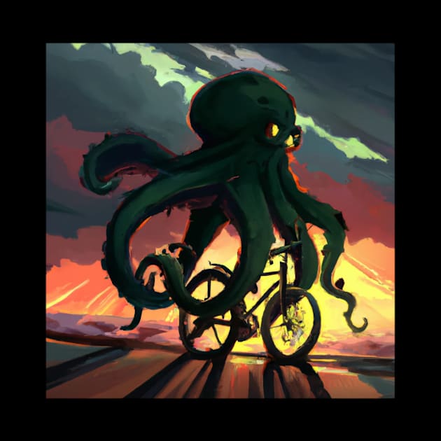 Octopus on a bike by InfinityTone