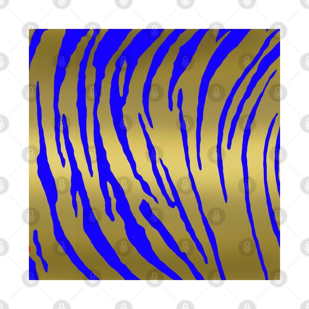 Gold Tiger Stripes Blue by BlakCircleGirl