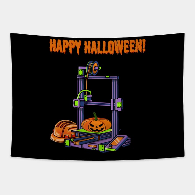 3D Printer #4 Halloween Edition Tapestry by Merch By Engineer