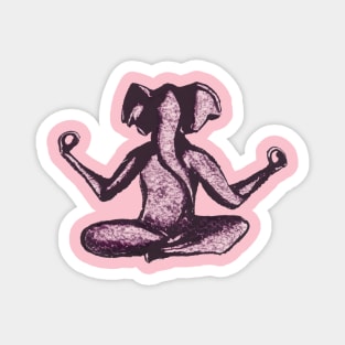 Yoga Elephant Magnet