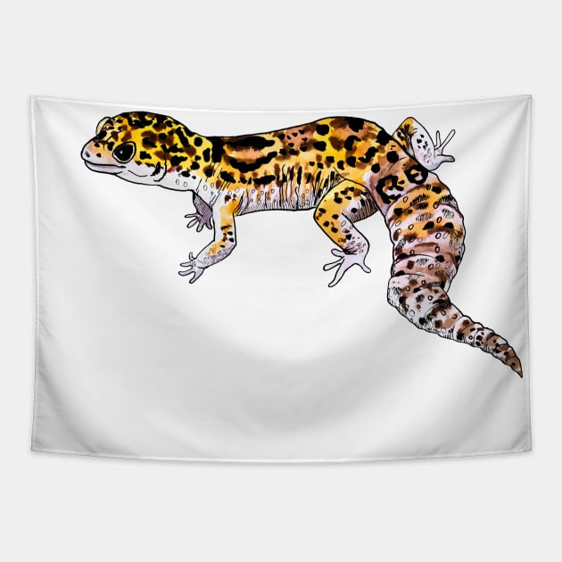 leopard Gecko Tapestry by VicaVeresk