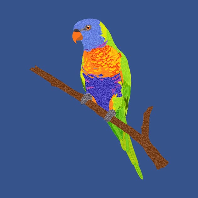 Rainbow Lorikeet on a Twig by by_Akku