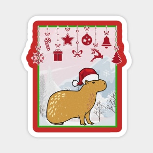 Capybara Christmas Funny Magnet