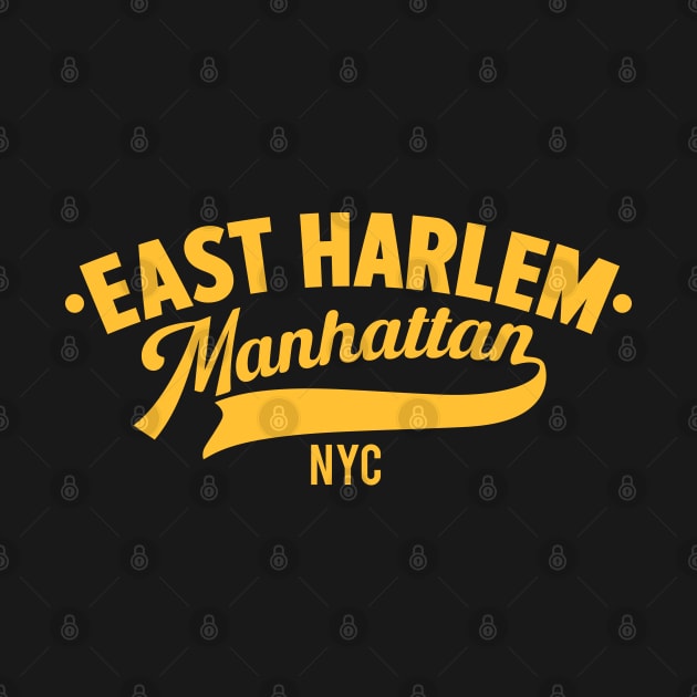 East Harlem Manhattan Minimal Typo Art - T-Shirt & Apparel Design by Boogosh
