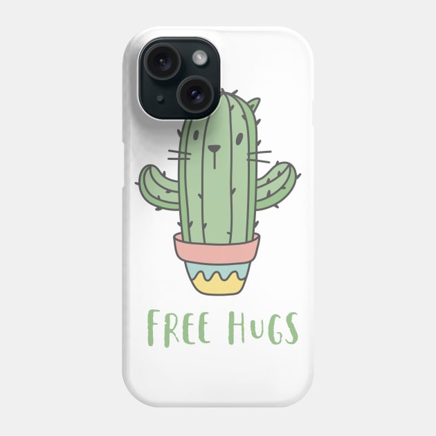 Free Hugs: Cactus Phone Case by Gsproductsgs