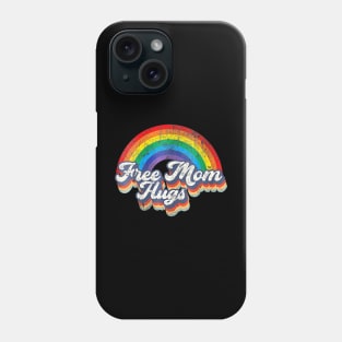 Womens Free Mom Hugs Rainbow Heart Lgbt Flag Lgbt Pride Month Phone Case