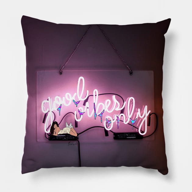 Good Vibes Only Pillow by chrissyyla