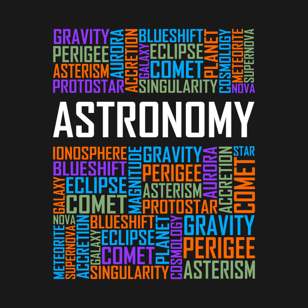 Astronomy Words - Astronomy Words - T-Shirt | TeePublic