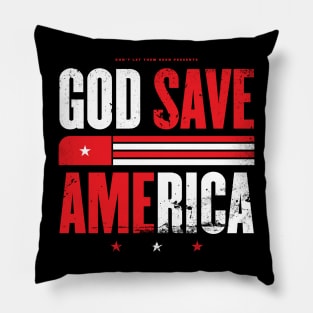 God Save America Red and White Pillow