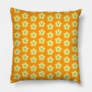 Orange and Yellow Stars Repeated Pattern 032#001 Pillow