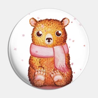 Adorable winter bear Pin