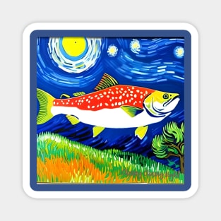 Fish T-Shirt Newfoundland Van Gogh Labrador T-Shirt Artsy Mug Magnet