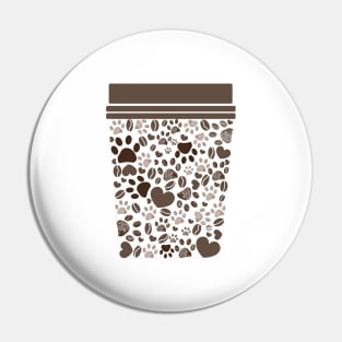 Coffee lover and paw prints Pin