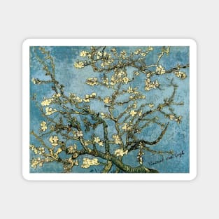 Van Gogh's Blossoming Almond Tree Grunge Magnet