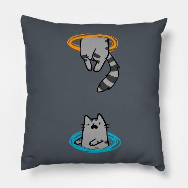 Portal Cat Pillow by crowlines