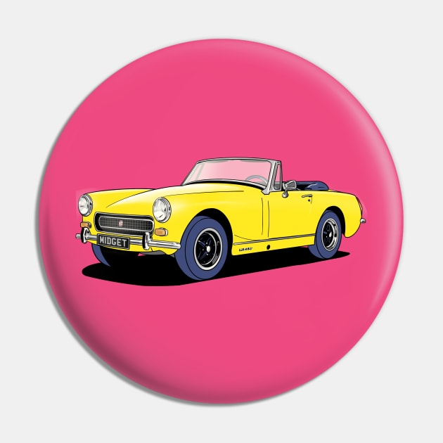 MG Midget sports car in yellow. Pin by Webazoot