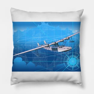 retro seaplane Pillow