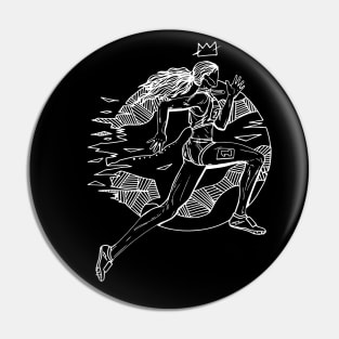 Chalk No 1 Track and Field Runner Pin