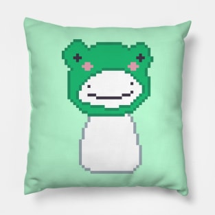 dream blob with froggy hat pixel art Pillow