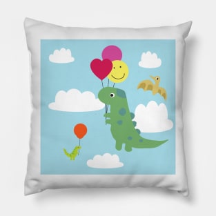 When Dinosaurs Fly Pillow