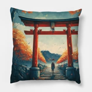 Torii Gate - Impressionism Pillow