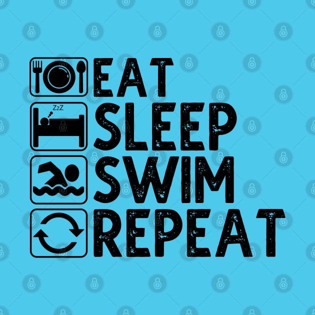 Eat Sleep Swim Repeat by DragonTees