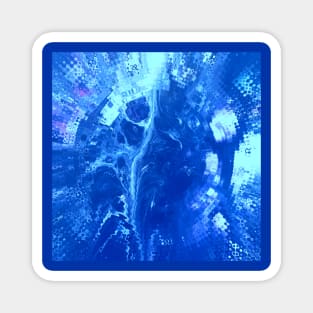 Blue Cells Acrylic Fluid Artwork Lightning Magnet