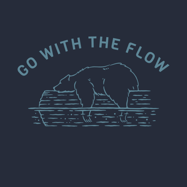 Go With The FLow White Bear T-Shirt by LukmannHak