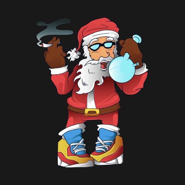 hype santa smoke weed by piggybankstudio