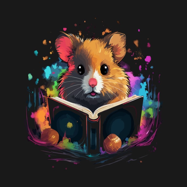 Hamster Reads Book by JH Mart