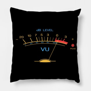 Volume VU Meter Vintage Recording Studio Musician Audio Gear Guitar Player Musician Gift Pillow