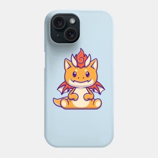 Cute Baby Orange Dragon Sitting Cartoon Phone Case