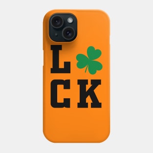 Luck Shamrock Black saint patricks day typography Phone Case