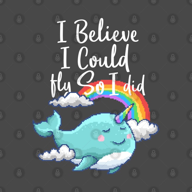 Whale Unicorn Narwhal Retro 8 Bit 80's 90's Attire by SpottydoggCreatives