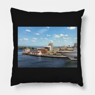 Stavanger Harbourside as Digital Art Pillow