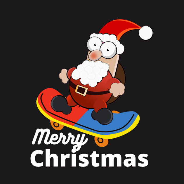 Christmas Skateboarding Santa by Jo3Designs
