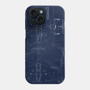 Yakovlev Yak3 URSS Blueprint Phone Case