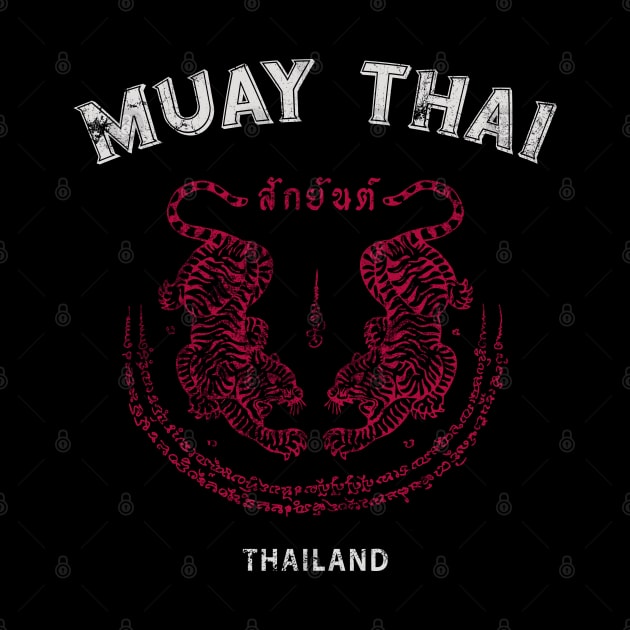 Muay Thai Tiger Sak Yant Tattoo Kickboxing Thailand by VintCam