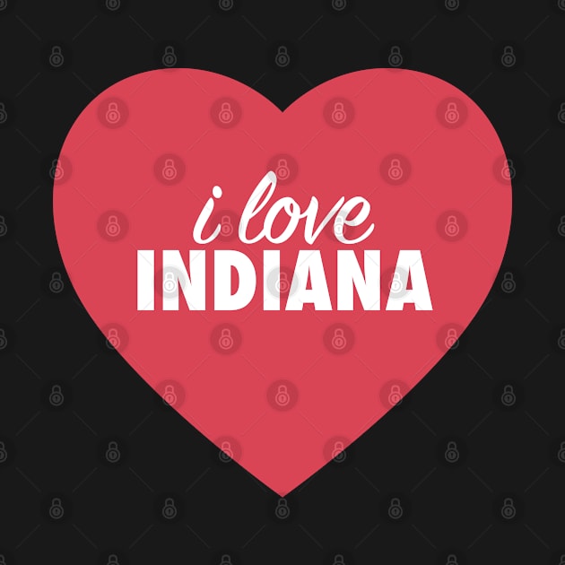 I Love Indiana In Red Heart by modeoftravel