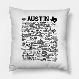 Austin Texas Map Pillow