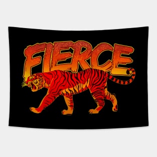 Retro Fierce Tiger Tapestry