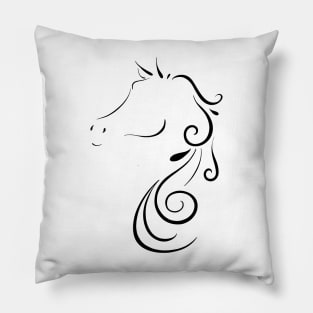 Elegant Horse Swirls Pillow