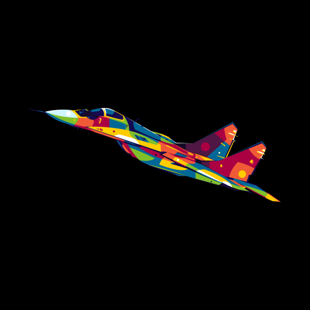 MiG-29A Flying in Pop Art by wpaprint